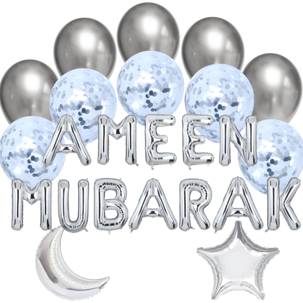 Balloon Bundle Ameen Mubarak Silver