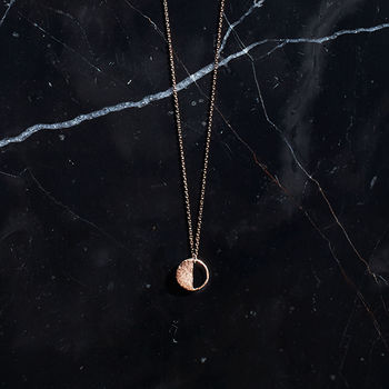 Mini Demi Lune Disc Pendant Necklace, 3 of 8