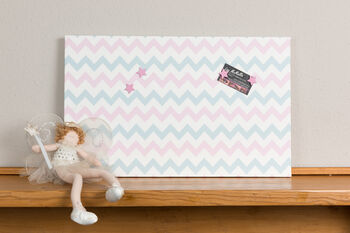 Pink And Blue Chevron Magnetic Noticeboard, 3 of 3