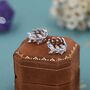 Sterling Silver Cz Olive Leaf Huggie Hoop, thumbnail 1 of 11