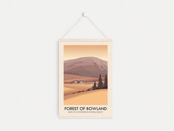 Forest Of Bowland Aonb Travel Poster Art Print, 6 of 8