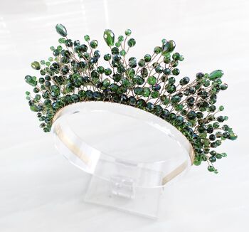 ‘Annalise’ Green Bridal Crown, 3 of 5