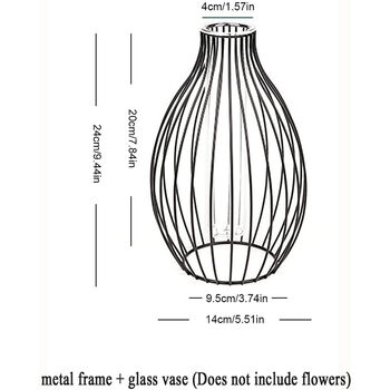 Metal Frame Lantern Shape Flower And Hydroponic Vase, 3 of 6