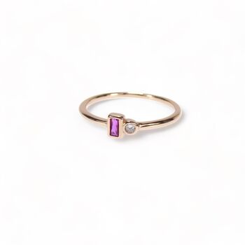Ruby Cz Rings, Rose Or Gold Vermeil 925 Silver, 2 of 11