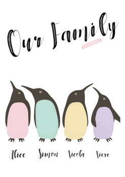 Personalised Penguin Family Print, 3 of 3