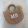Personalised Ada Bling Half Moon Wicker Basket Drawstring Bag, thumbnail 1 of 6