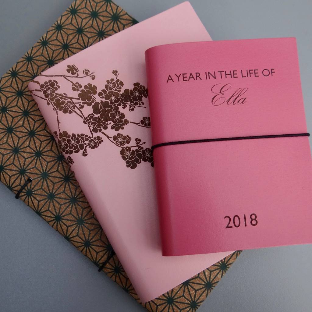 personalised 'year in the life' leather diary journal by artbox