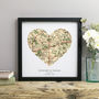 Personalised Vintage Map Heart Print, thumbnail 3 of 7