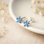 Sterling Silver Forget Me Not Flower Mini Stud Earrings, thumbnail 1 of 5