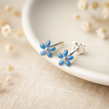 Sterling Silver Forget Me Not Micro Stud Earrings – 4mm, 4 of 6
