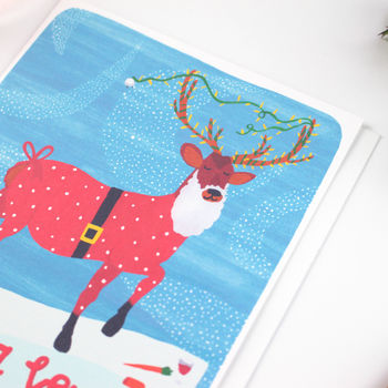 Sassy Reindeer Christmas Card, 4 of 5