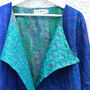 Kantha Handstitched Blue Silk Jacket, thumbnail 4 of 8