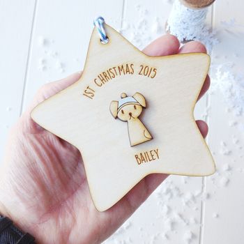 Personalised Puppy's First Christmas Tree Decoration, 5 of 6