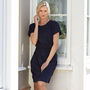 Bali Navy T Shirt Dress, thumbnail 1 of 6