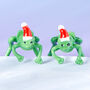 Festive Frog Christmas Earrings, thumbnail 1 of 5