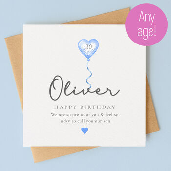 Personalised Balloon Birthday Card For Son, 2 of 5