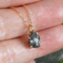 Rough Black Diamond Necklace In 14k Yellow Gold, thumbnail 3 of 4