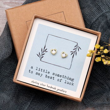 'Little Something' Lucky Heart Sterling Silver Earrings, 3 of 5