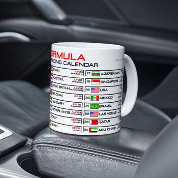 Formula 2026 Racing Calendar White Edition Mug, 2 of 3