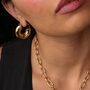 18k Gold Plated Chubby Hoop Earrings, thumbnail 1 of 9