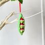 Ceramic Peas In A Pod Christmas Decoration, thumbnail 1 of 7