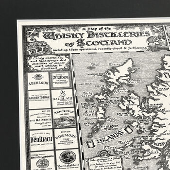Scotland Whisky Map Hand Drawn Fine Art Print, 10 of 12