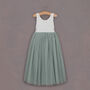 Sage Green Bohemian Sleeveless Flower Girl Dress, thumbnail 8 of 10