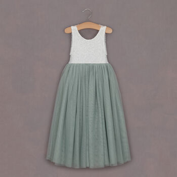 Sage Green Bohemian Sleeveless Flower Girl Dress, 8 of 10