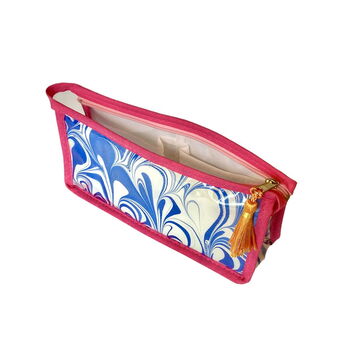 Aqua Blue Marbled Small Wash Bag, 3 of 4