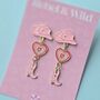 Pink Or Black Cowgirl Heart Earrings, thumbnail 1 of 2