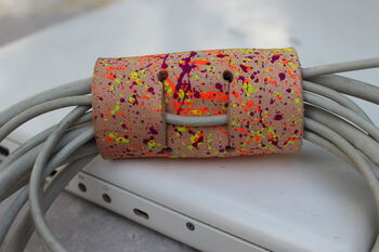 Splatter Painted Leather Cable Tidy, 3 of 7