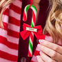 Edible Candy Cane And Bow Christmas Decoration, thumbnail 5 of 6