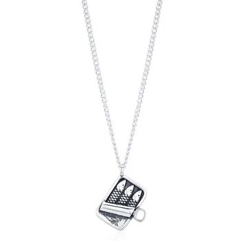 Sterling Silver Tiny Sardine Tin Necklace, 7 of 12