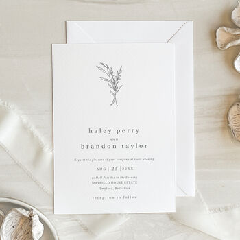 Modern Botanic Wedding Invitation, 4 of 7