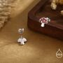 Mushroom Stud Earrings In Sterling Silver, thumbnail 4 of 11