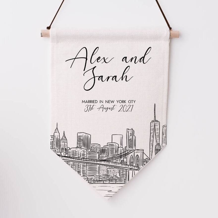 Personalised Nyc Linen Flag, 1 of 4