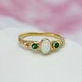 Emerald And White Opal Gold Ring, thumbnail 7 of 10
