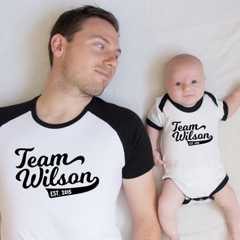 Personalised Family Team Baseball Style T Shirt Set, 2 of 6