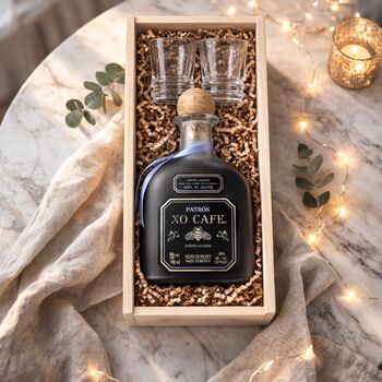 Personalised 60th Birthday Patrón Xo Cafe Coffee Tequila Gift Set With Shot Glasses, 2 of 8