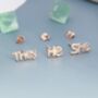 Sterling Silver He She They Pronoun Stud Earrings, thumbnail 6 of 12