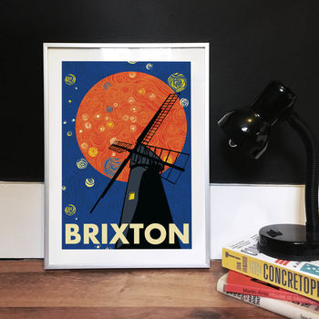 London Prints The Brixton Windmill Art Print, 4 of 4