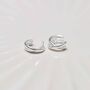 Sterling Silver Double Row Ear Cuff, thumbnail 4 of 6