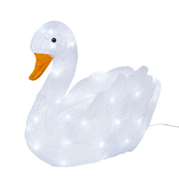 Outdoor Christmas Figure Light Up LED Acrylic Swan Battery Operated With Timer 31cm, 2 of 3