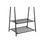 Two Tier Black Storage Shelf Clothes Coat Rack Stand, thumbnail 4 of 6