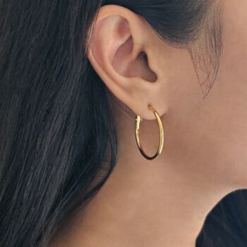 Classic Hoop Earrings Gold, 4 of 9