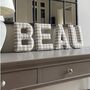 Beige Check Fabric Letters, thumbnail 1 of 8