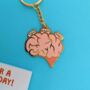 Too Many Tabs Brain Enamel Keyring, thumbnail 1 of 5