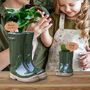 Personalised Dark Green Welly Boot Planters Gift Set, thumbnail 3 of 10