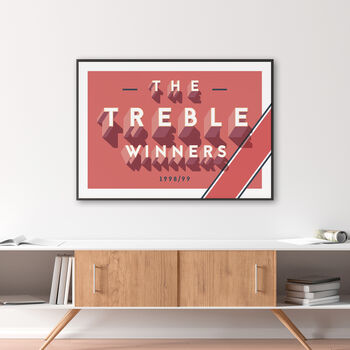 Manchester United 'The Treble Winners' Typographic Poster, 3 of 7