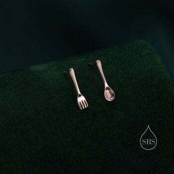 Sterling Silver Mismatched Fork And Spoon Stud Earrings, 7 of 12